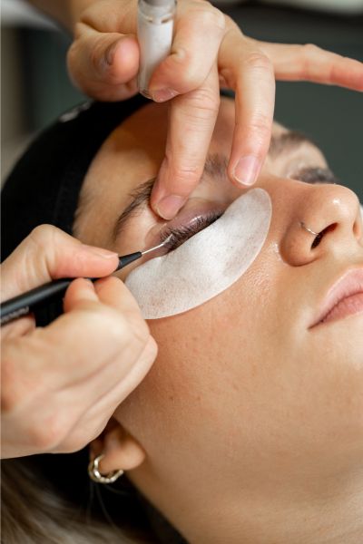 During a lash lift treatment at Babor Beauty Spa Cyprus